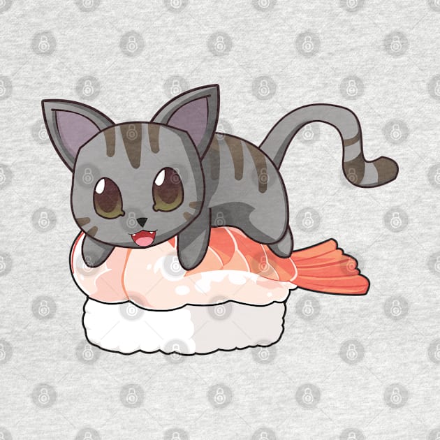 Grey Cat Shrimp Sushi by Myanko